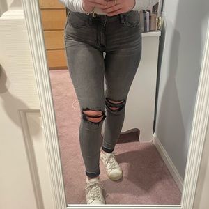 american eagle hi-rise grey jegging